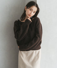 画像をギャラリービューアに読み込む, ベロア肩リボンふわふわニット/TT548318
