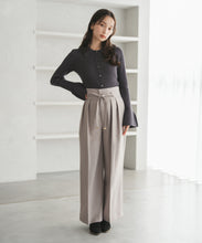 画像をギャラリービューアに読み込む, リボンベルト付ウーリッシュワイドパンツ/TT547303
