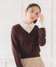 画像をギャラリービューアに読み込む, レースシャツドッキングニット/MM548319
