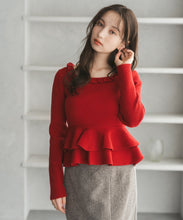 画像をギャラリービューアに読み込む, ペプラムボリューム袖ニット/TT548317
