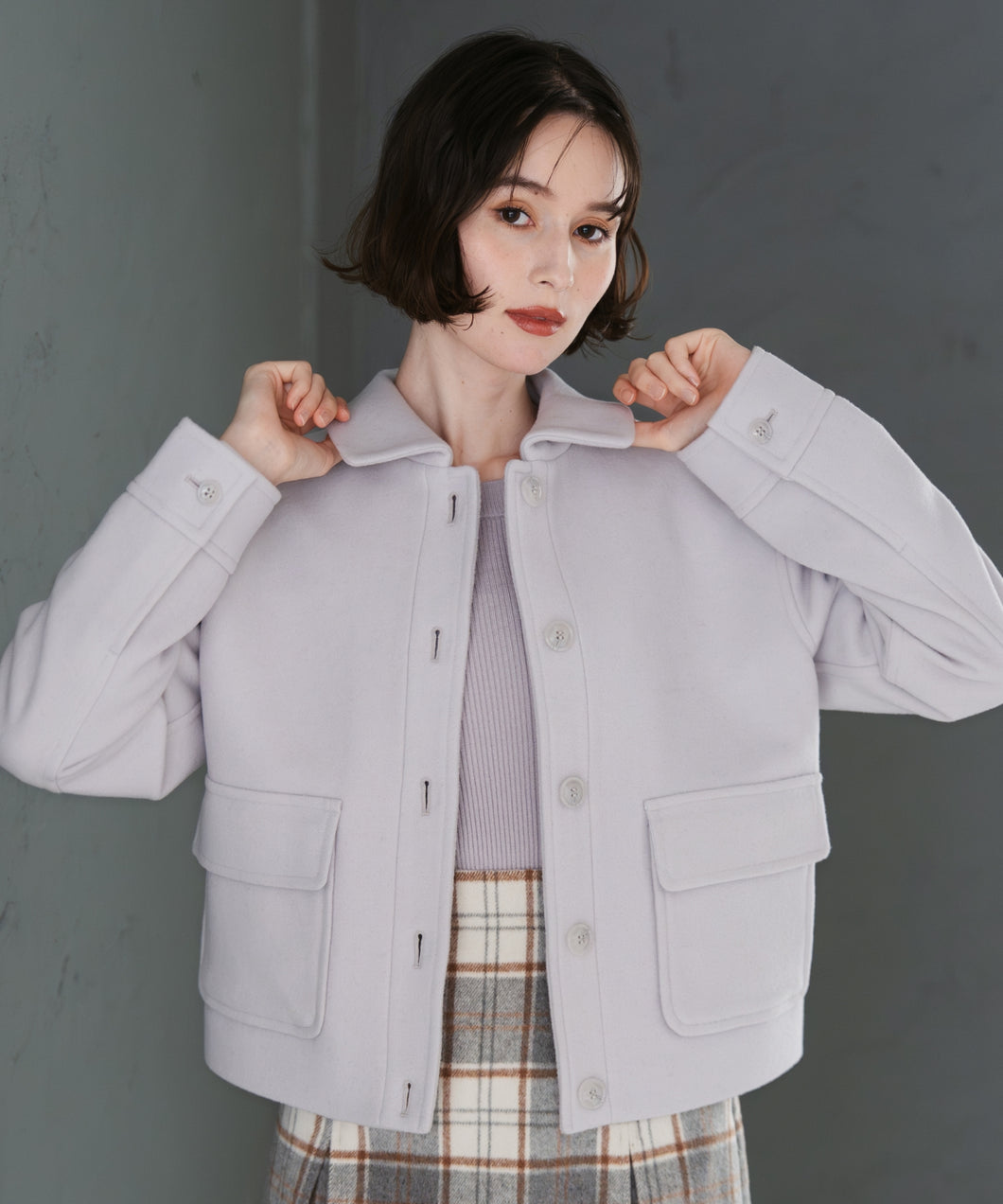 【予約販売/11月上旬発売予定】ステンカラーポケットショートコート/TT548604