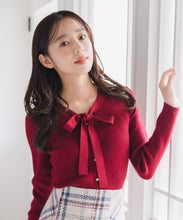 画像をギャラリービューアに読み込む, 【WEB限定予約販売/11月下旬発売予定】ラメ配色ボウタイニット/MM548322
