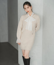 画像をギャラリービューアに読み込む, チュールボウタイラメニットミニワンピース/TT547418
