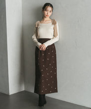 画像をギャラリービューアに読み込む, 【再入荷】ベロア肩リボンニット/TT538309
