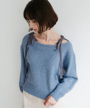 画像をギャラリービューアに読み込む, ベロア肩リボンふわふわニット/TT548318
