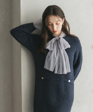 画像をギャラリービューアに読み込む, チュールボウタイラメニットミニワンピース/TT547418
