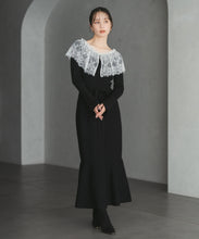 画像をギャラリービューアに読み込む, ビックレース衿マーメイドワンピース/TT547410
