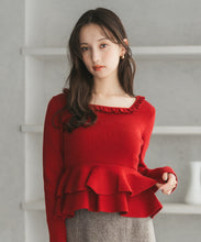 画像をギャラリービューアに読み込む, ペプラムボリューム袖ニット/TT548317
