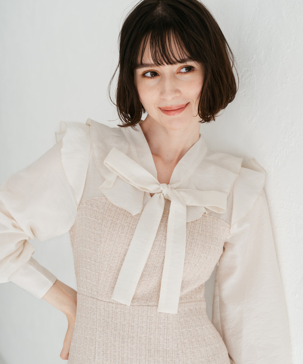 ボウタイツイードドッキンクグワンピース/TT547408