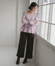 画像をギャラリービューアに読み込む, リボンベルト付ウーリッシュワイドパンツ/TT547303
