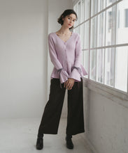 画像をギャラリービューアに読み込む, リボンベルト付ウーリッシュワイドパンツ/TT547303
