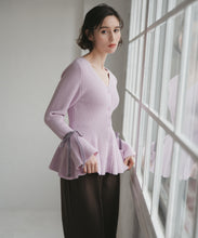 画像をギャラリービューアに読み込む, 袖リボンベロアペプラムニット/TT548316
