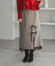 画像をギャラリービューアに読み込む, ネップツイードレーストリムスカート/TT547212
