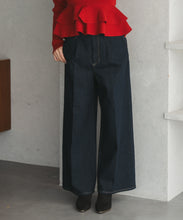 画像をギャラリービューアに読み込む, バックレースアップワイドデニムパンツ/TT537301
