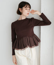 画像をギャラリービューアに読み込む, 【予約販売/11月上旬発売予定】異素材切替ペプラムニット/TT548309
