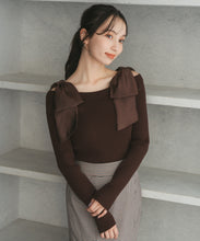 画像をギャラリービューアに読み込む, 肩リボンシアーニット/TT548304
