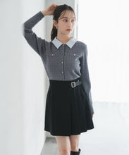 画像をギャラリービューアに読み込む, 襟付きケーブルカーディガン/TT548409
