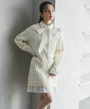 画像をギャラリービューアに読み込む, シャツレイヤードケーブルワンピース/TT547415
