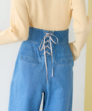 画像をギャラリービューアに読み込む, レースアップデニムワイドパンツ/TT617301
