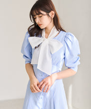 画像をギャラリービューアに読み込む, シアーボウタイ付きシャツワンピース/TT617407
