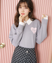 画像をギャラリービューアに読み込む, ハートモチーフ襟付きニット/TT618306
