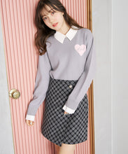 画像をギャラリービューアに読み込む, ハートモチーフ襟付きニット/TT618306
