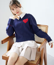 画像をギャラリービューアに読み込む, ハートモチーフ襟付きニット/TT618306
