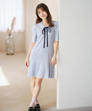 画像をギャラリービューアに読み込む, 配色ポロニットワンピース/TT627404
