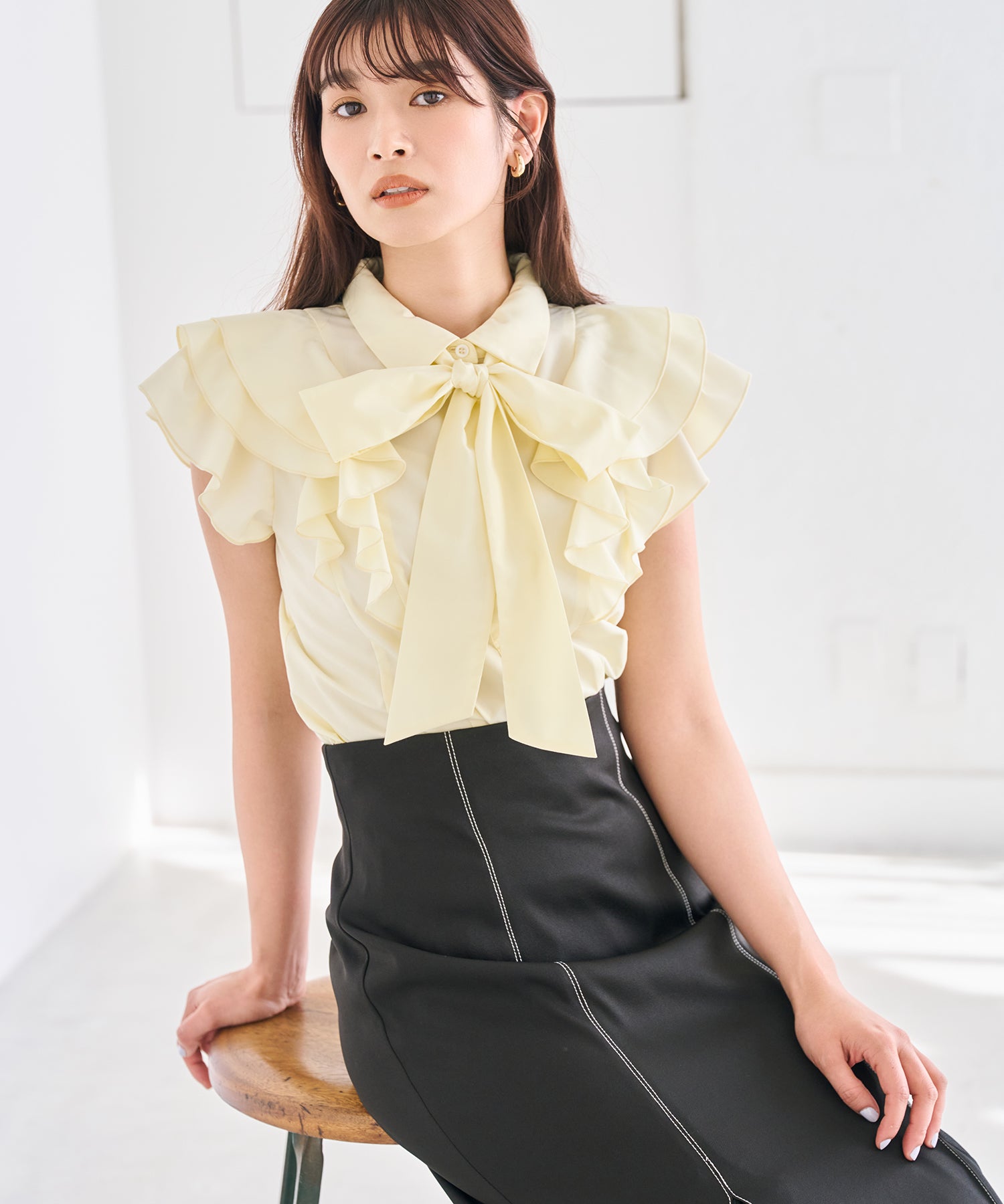 再入荷】袖フリルボウタイブラウス/TT628101 – MISCH MASCH|31 Sons de