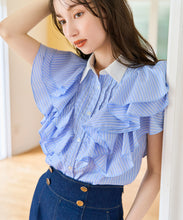 画像をギャラリービューアに読み込む, 襟付きフリルシャツブラウス/TT628104
