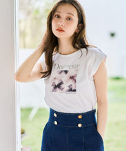 画像をギャラリービューアに読み込む, リボンプリントフレンチスリーブTシャツ/TT628202
