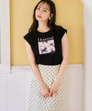 画像をギャラリービューアに読み込む, リボンプリントフレンチスリーブTシャツ/TT628202
