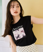 画像をギャラリービューアに読み込む, リボンプリントフレンチスリーブTシャツ/TT628202

