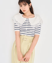 画像をギャラリービューアに読み込む, 【予約販売/3月下旬発売予定】レーストリミングビッグカラーニット/TT628302
