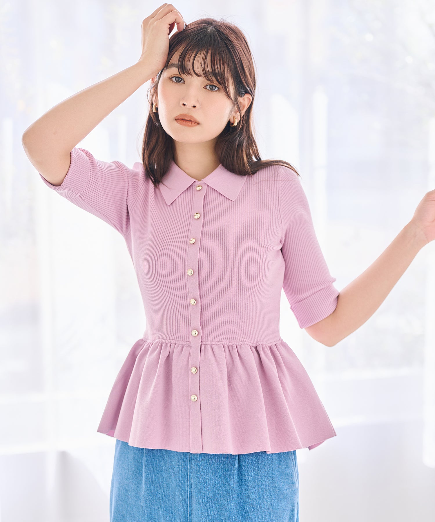新品♡MISTREASS♡mistreass♡ミストレアス♡ペプラムニット 襟付きペプラムニット/TT628303 – MISCH MASCH|31 Sons de mode