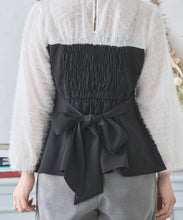 画像をギャラリービューアに読み込む, フリンジ切替ペプラムブラウス/MM438109

