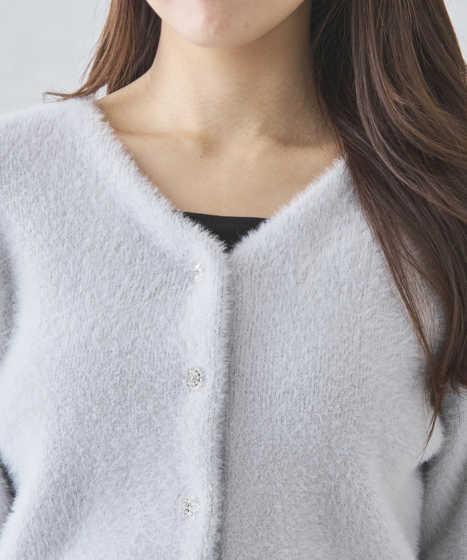 MAATEE&SONS カシミヤ シャギー カーディガン グレー 【公式通販】