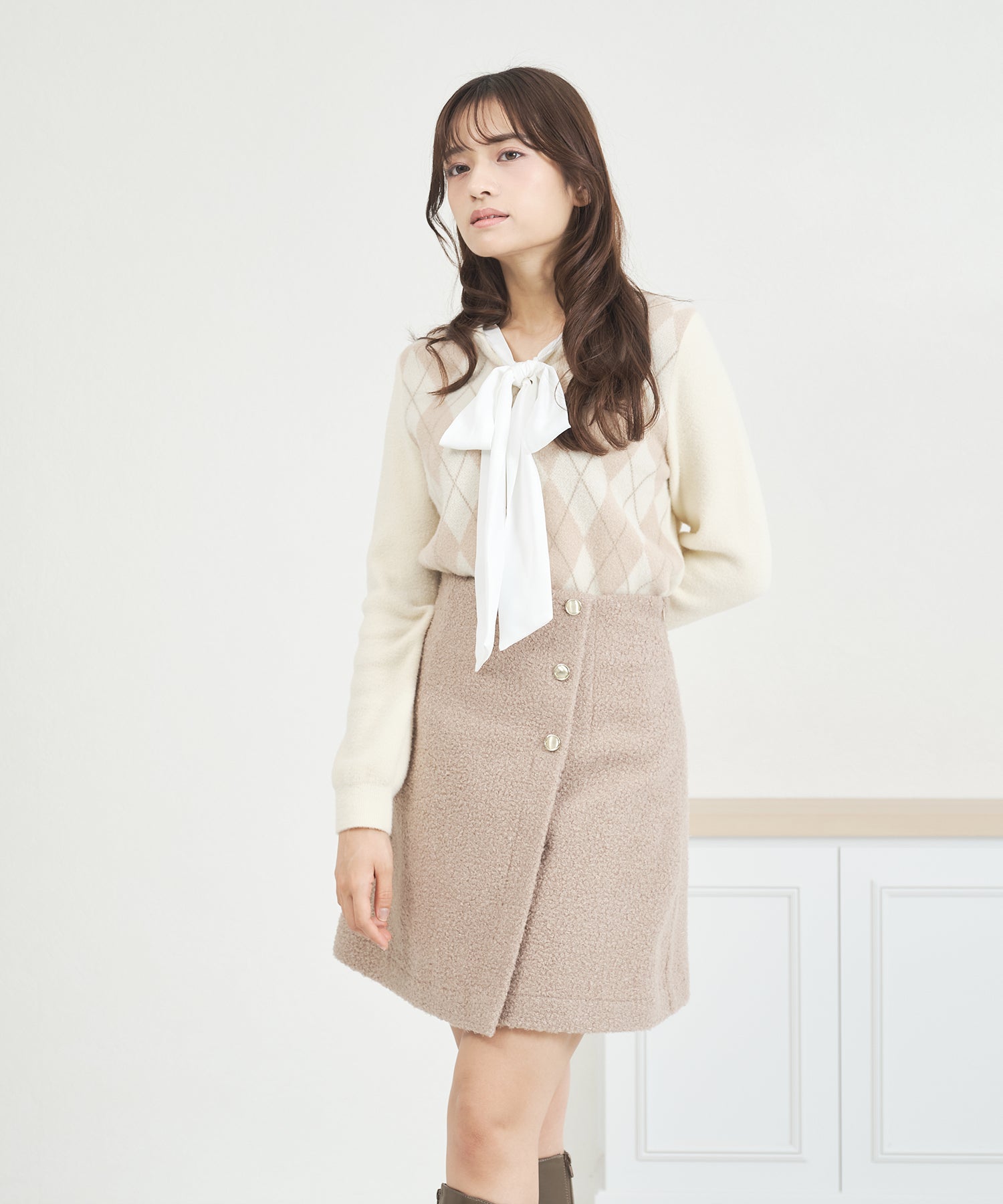 一部店舗限定 リボンボウタイアーガイルニット/MM558308 – MISCH MASCH