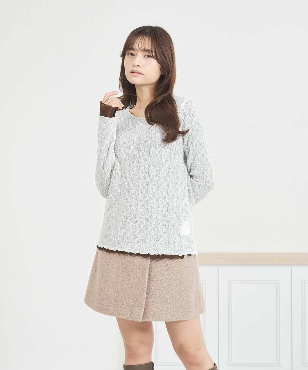 リバーシブル配色レーストップス/MM558203