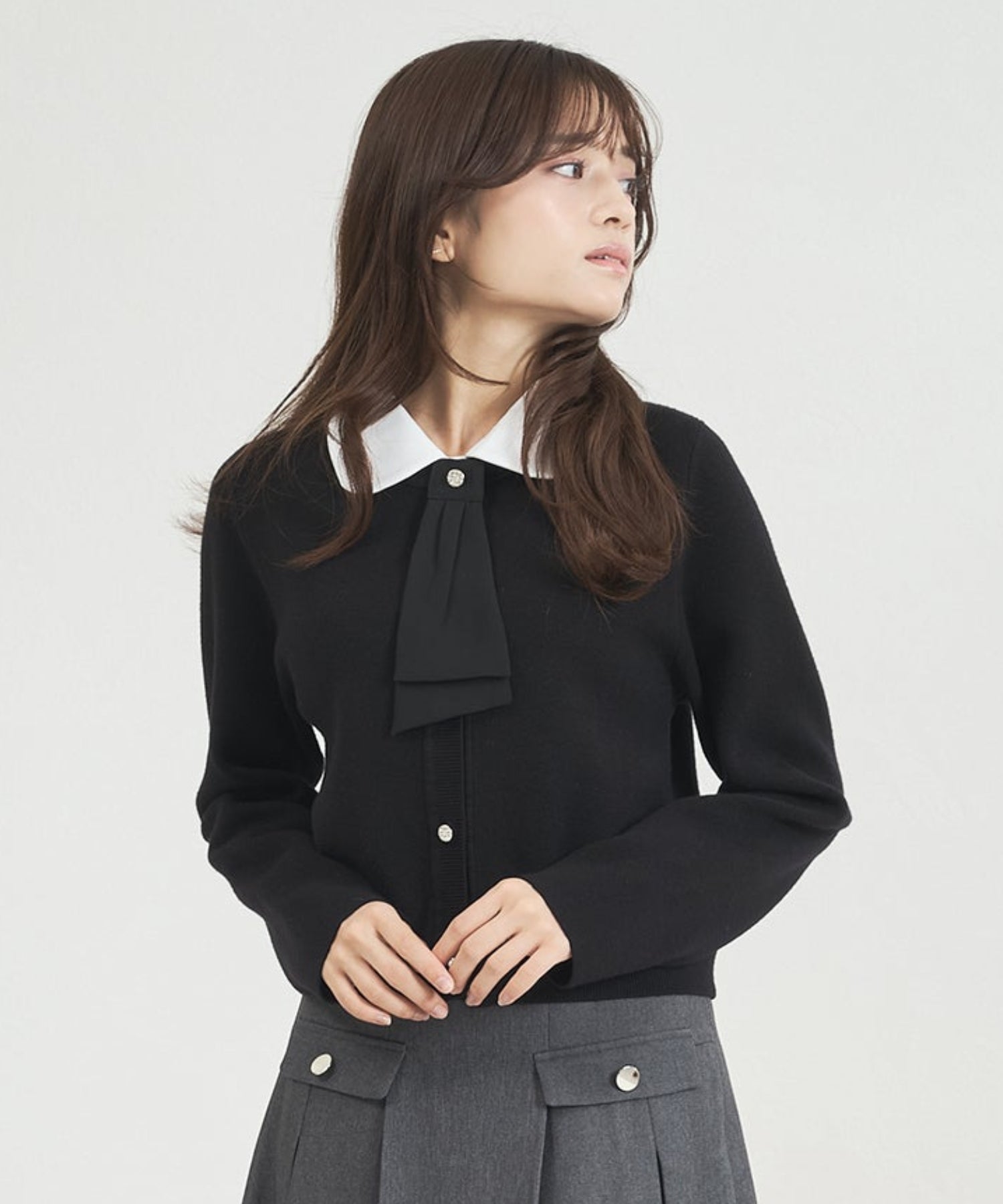 再入荷】3way衿×タイ付きビジュ釦カーディガン/MM558403 – MISCH MASCH