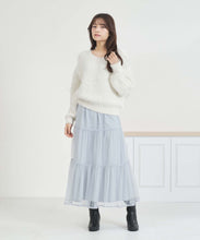 画像をギャラリービューアに読み込む, WEB限定　ニット×チュールスカートセットアップ/MM557408
