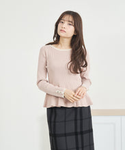 画像をギャラリービューアに読み込む, WEB限定　ペプラムラメ配色ニット/MM558307
