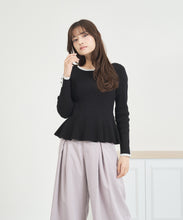 画像をギャラリービューアに読み込む, WEB限定　ペプラムラメ配色ニット/MM558307
