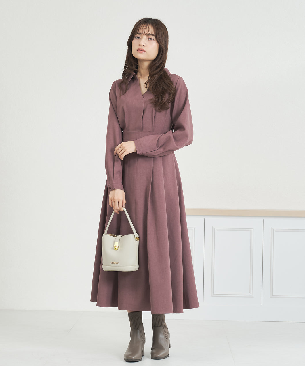 スキッパ—タックワンピース/MM557411