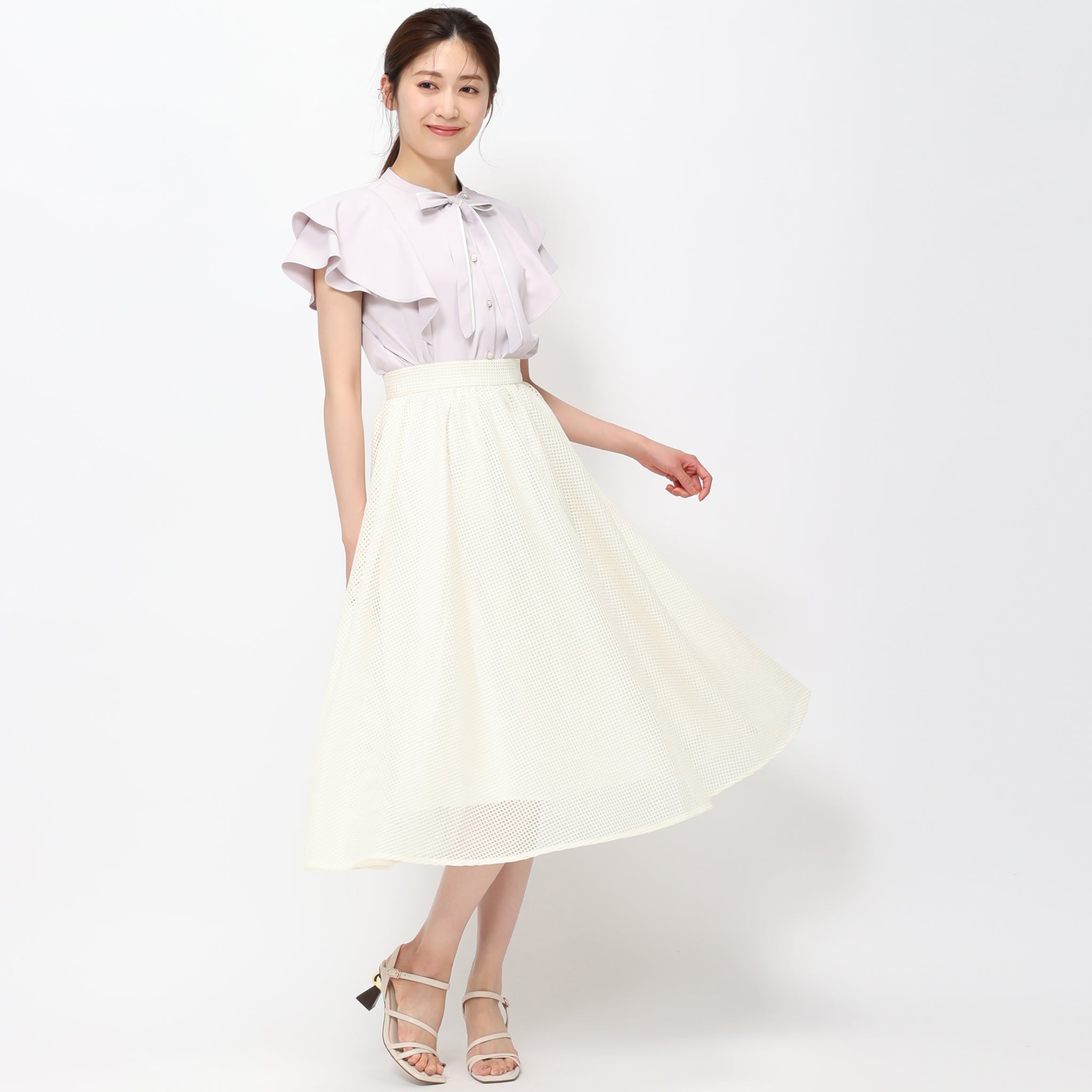 MARK&LONAホワイト メッシュスカート MARK&LONAホワイト メッシュスカート MARK&LONAホワイト