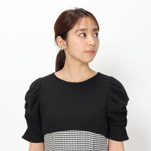 画像をギャラリービューアに読み込む, ギャザースリーブドッキングワンピース
