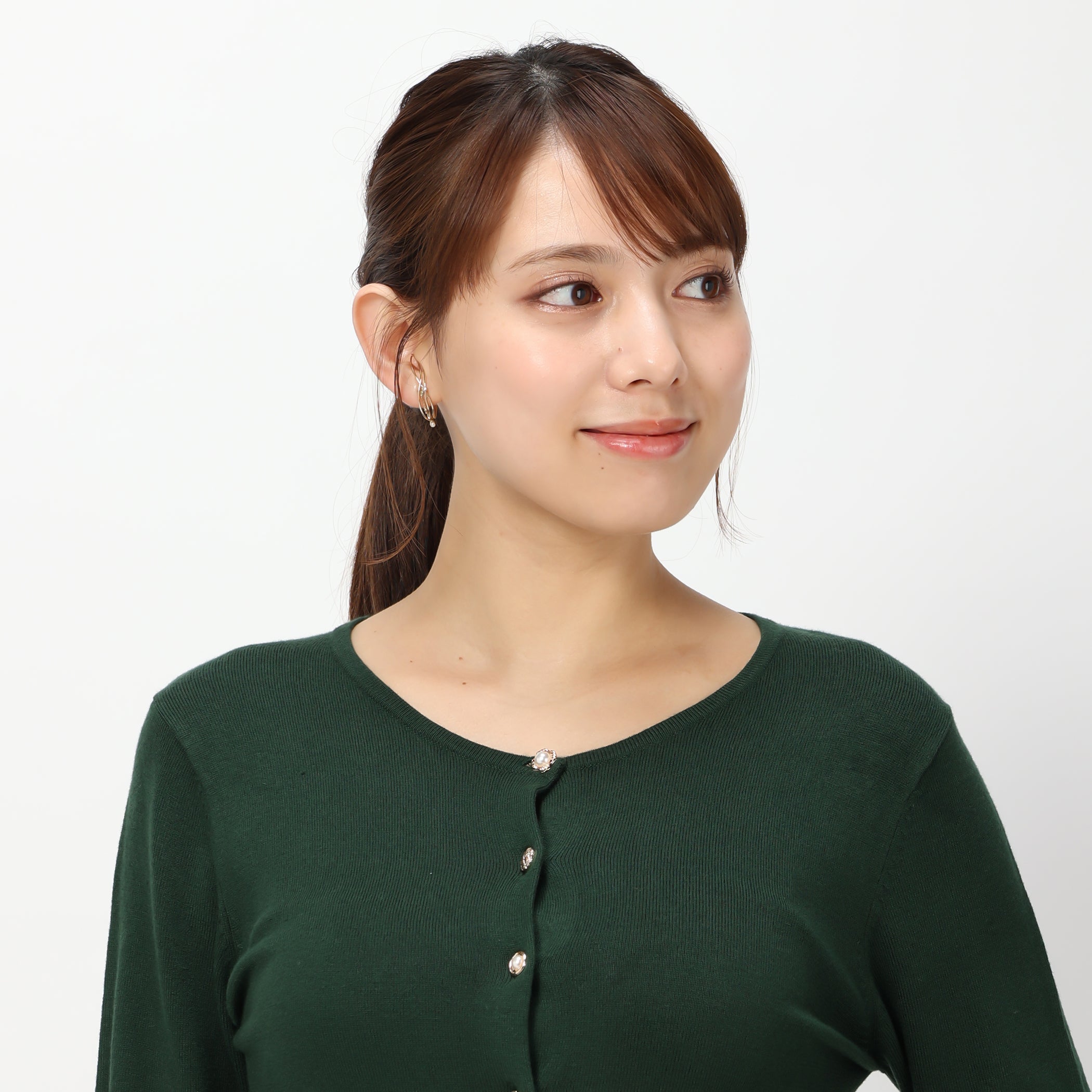 ベーシックビジュー釦カーディガン【期間限定】7/30(日)23:59まで