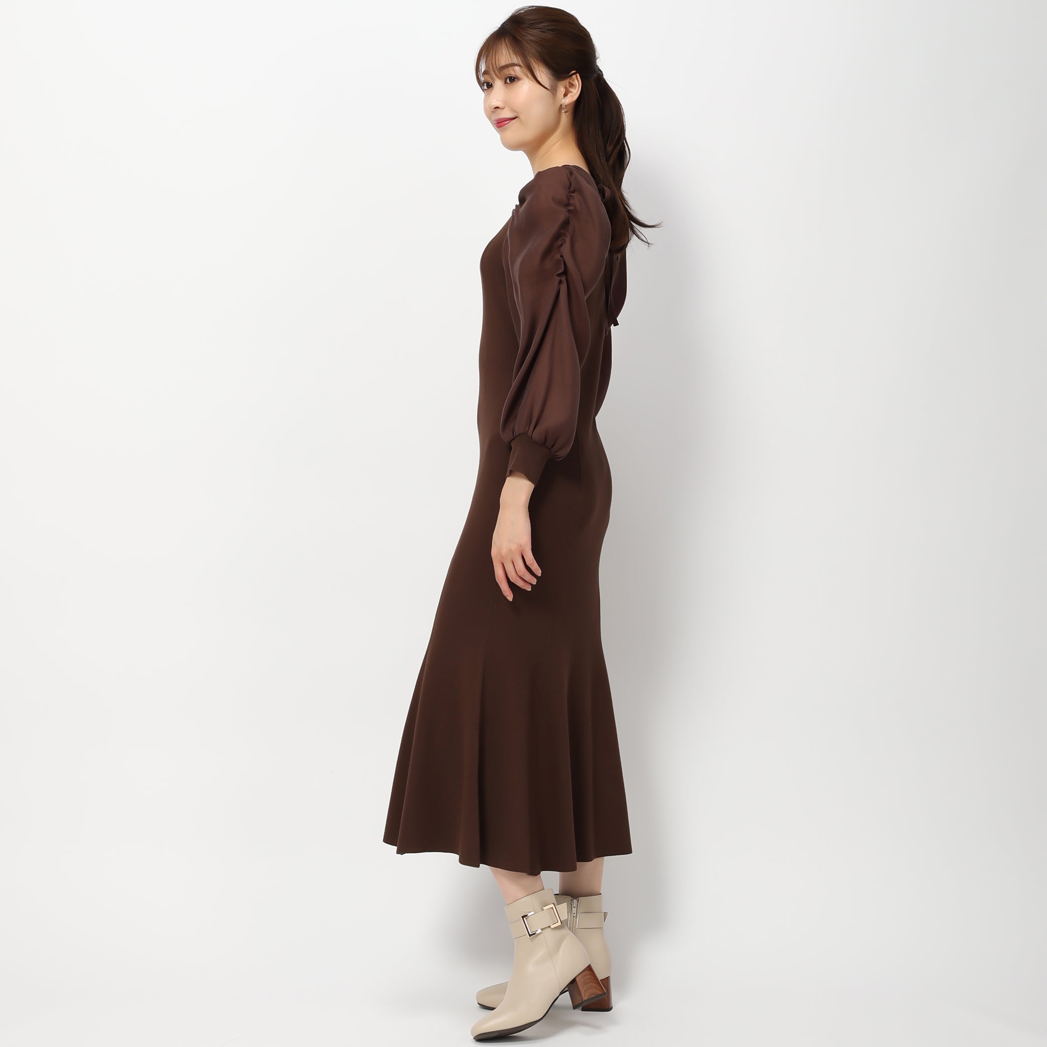 シアースリーブマーメイドワンピース