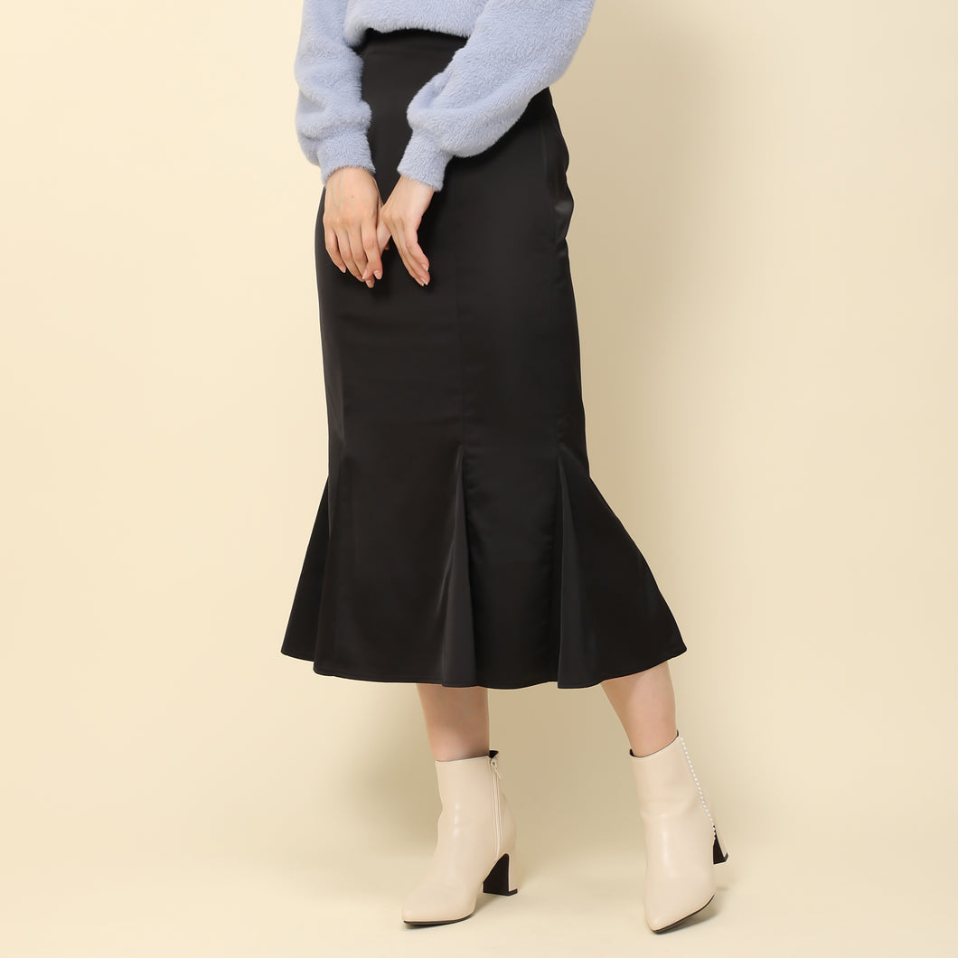 【予約販売商品】バックレースアップサテンマーメイドスカート/MM337226 (ブラック)