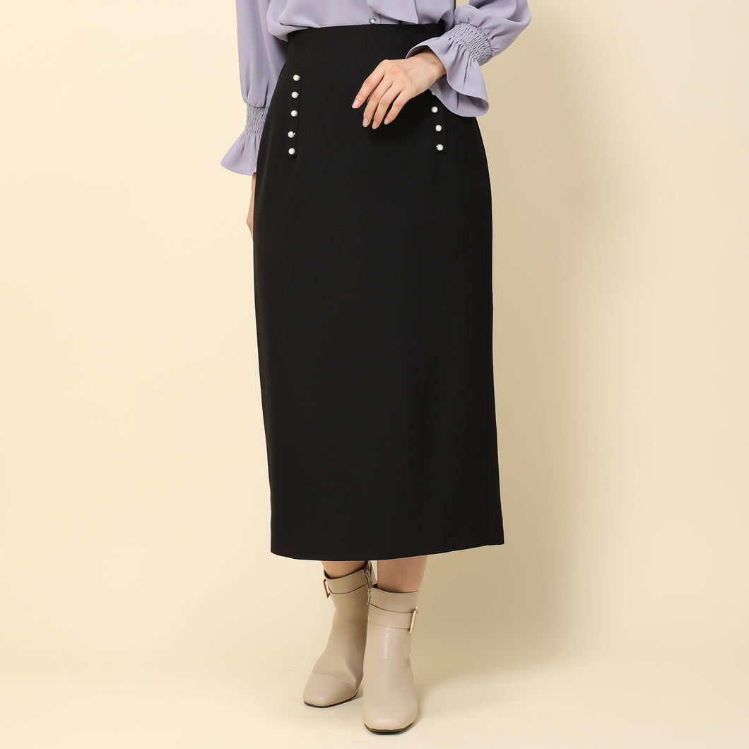 【予約販売商品】ウーリッシュフパールタイトスカート/MM337220 (ブラック)